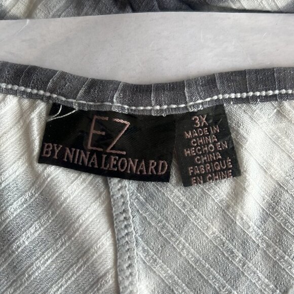 Nina Leonard, Women's Plus, 3/4 Sleeve Tunic - Grey Multi. Size: 3X. NWT. - Picture 3 of 7